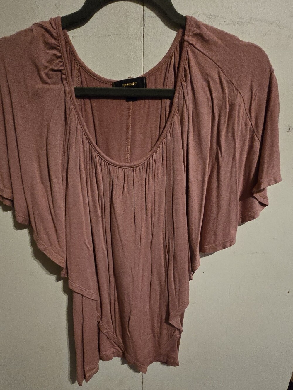 Women's Draped Scoop Neck Top - Mauve Pink